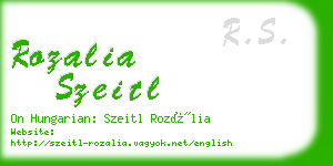 rozalia szeitl business card